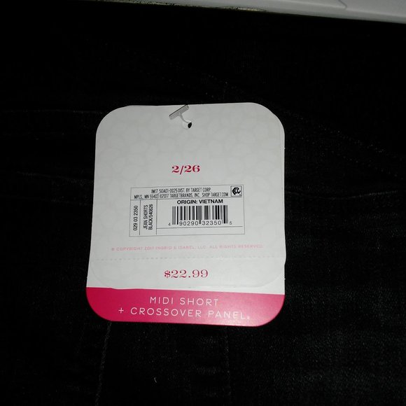 Maternity Crossover Panel Midi Jeans Short sz 2 - Picture 4 of 4